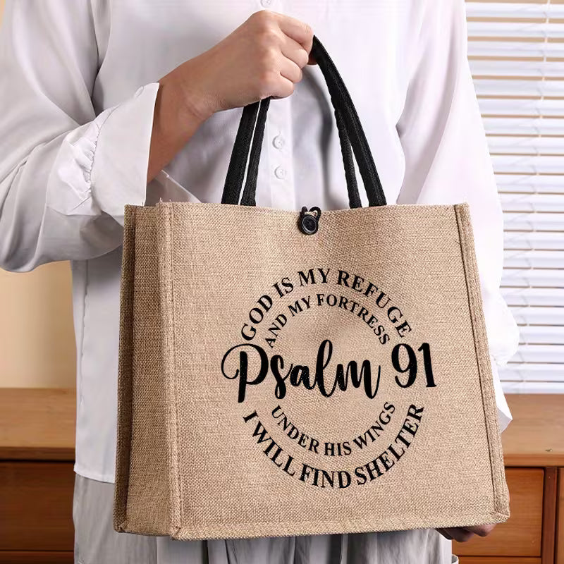 Under His Wings Scripture Tote