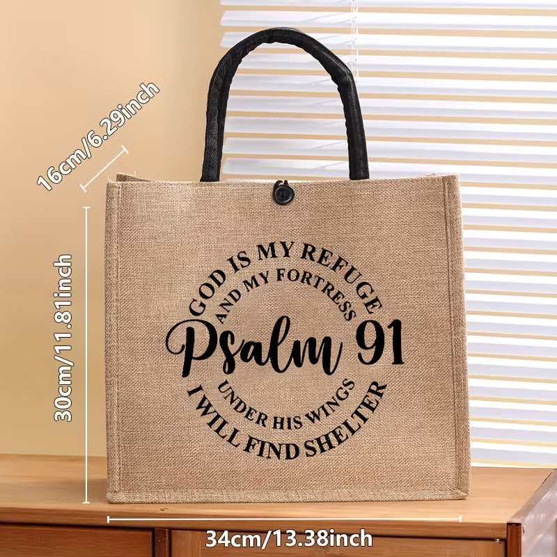 Under His Wings Scripture Tote