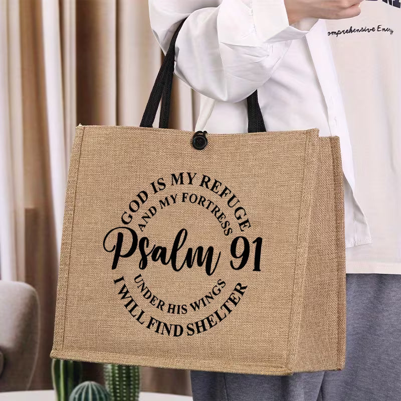 Under His Wings Scripture Tote