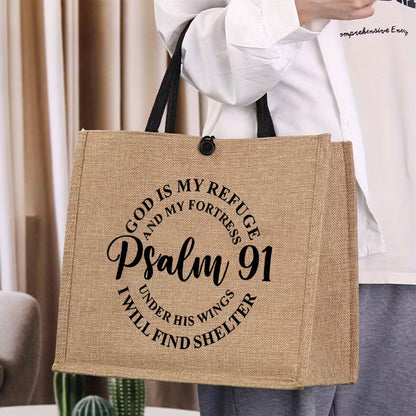 Under His Wings Scripture Tote